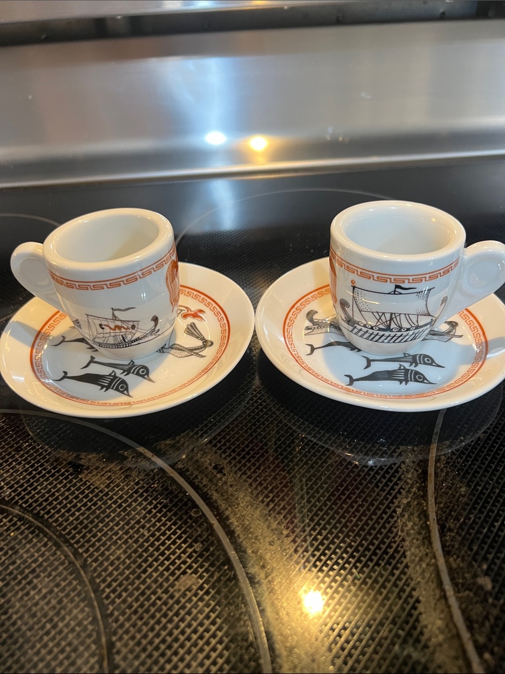Hellas India cup and saucer set mint condition porcelain handmade coffee cup